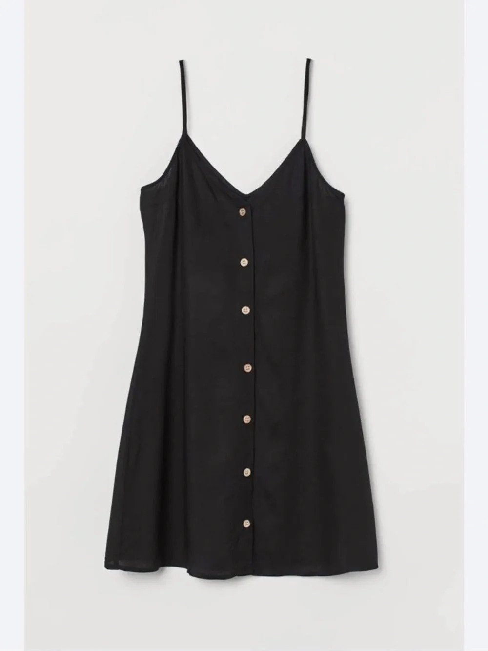 New Medium Button Down Dress. Black. - Picture 4 of 6